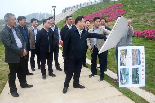 上饒市人大副主任、鄱陽縣縣委書記張禎祥蒞臨新昌南湖西河濕地公園項目